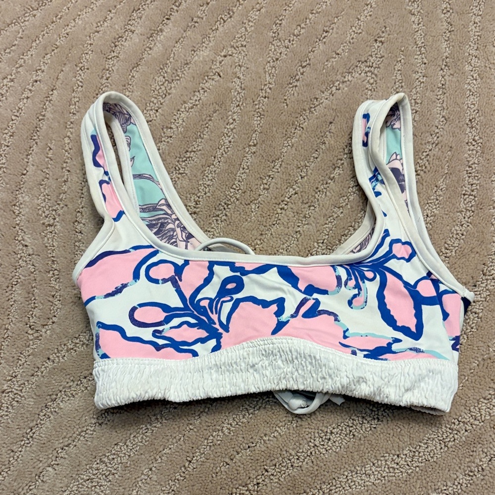 Maaji Floral Pink and Blue Bikini Top